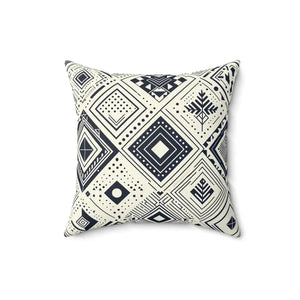 Monochrome Geometric Polyester Pillow - Square Spun Design - Dipaliz - 16’’ × - Throw Pillows