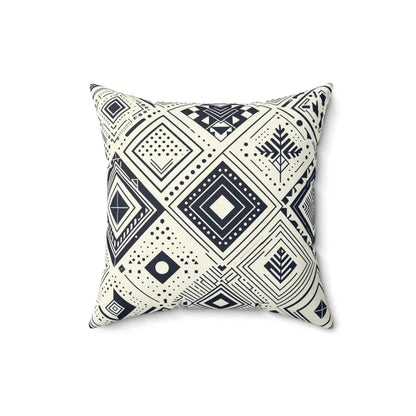 Transform your Space: Monochrome Geometric Polyester Pillow - 16’’ × Home Decor