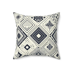 Monochrome Geometric Polyester Pillow - Square Spun Design - Dipaliz - 18’’ × - Throw Pillows