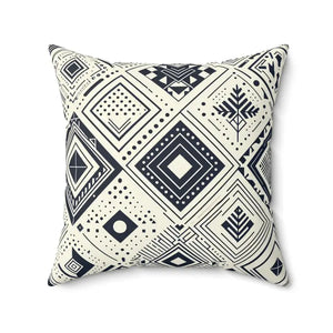 Monochrome Geometric Polyester Pillow - Square Spun Design - Dipaliz - 20’’ × - Throw Pillows
