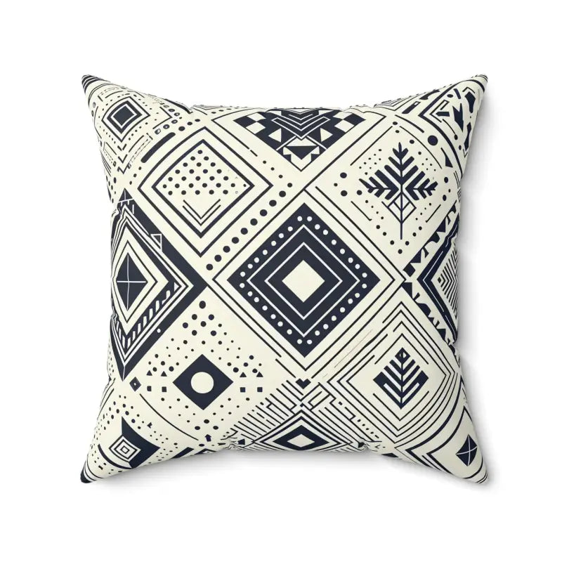 Transform your Space: Monochrome Geometric Polyester Pillow - 20’’ × Home Decor