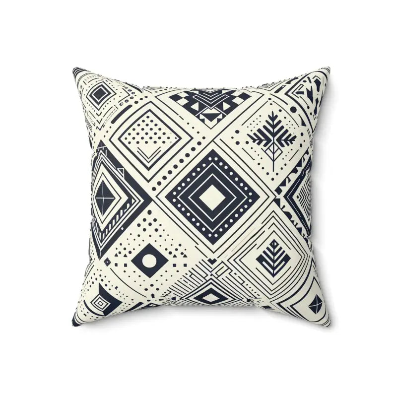 Transform your Space: Monochrome Geometric Polyester Pillow - Home Decor