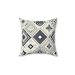 Monochrome Geometric Polyester Pillow - Square Spun Design - Dipaliz - Throw Pillows