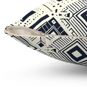 Monochrome Geometric Polyester Pillow - Square Spun Design - Dipaliz - Throw Pillows