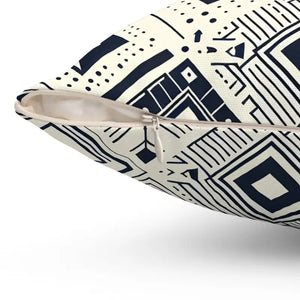 Monochrome Geometric Polyester Pillow - Square Spun Design - Dipaliz - Throw Pillows