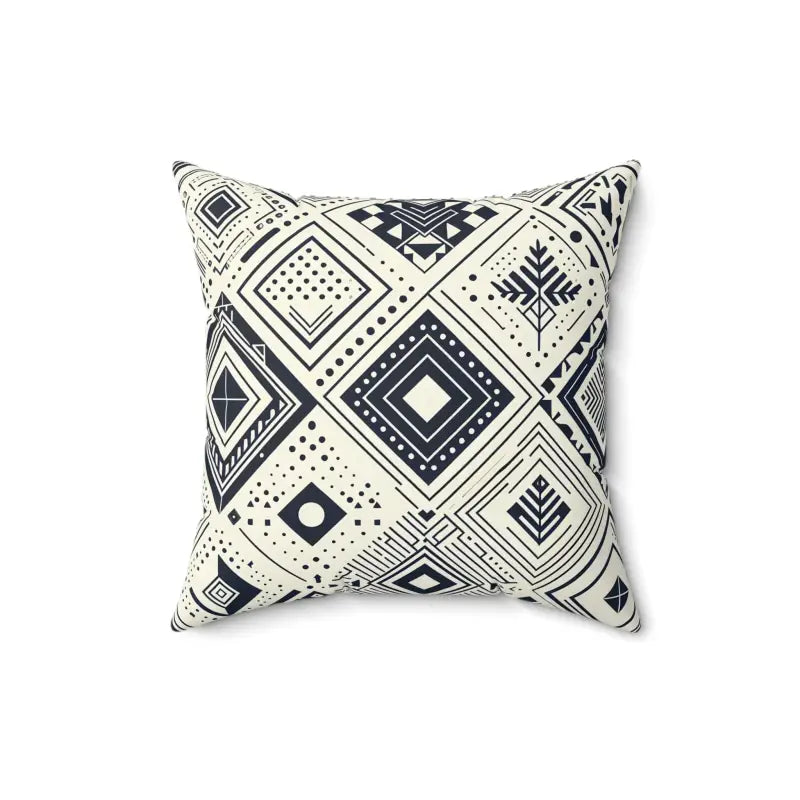 Transform your Space: Monochrome Geometric Polyester Pillow - Home Decor