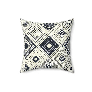 Monochrome Geometric Polyester Pillow - Square Spun Design - Dipaliz - Throw Pillows