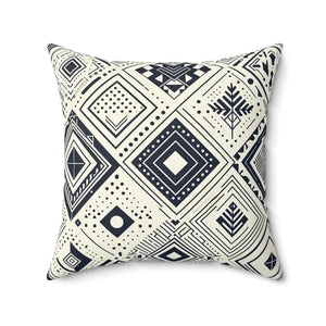 Monochrome Geometric Polyester Pillow - Square Spun Design - Dipaliz - Throw Pillows