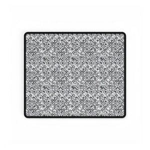Large black and white gear pattern mouse pad by DipaliZ, printed edge to edge