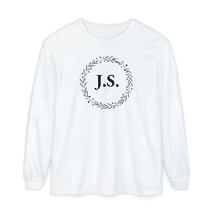 Personalized Monogram Wreath Long Sleeve Tee - Dipaliz - T-shirts