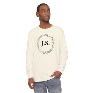 Personalized Monogram Wreath Long Sleeve Tee - Dipaliz - T-shirts