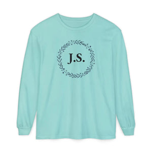 Personalized Monogram Wreath Long Sleeve Tee - Dipaliz - T-shirts
