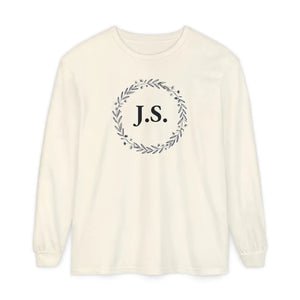 Personalized Monogram Wreath Long Sleeve Tee - Dipaliz - T-shirts