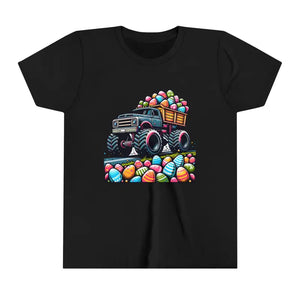 Monster Truck Easter Egg Hunt Youth Tee - Dipaliz - Black / s - T-shirts