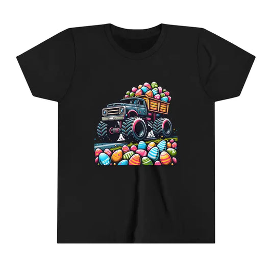 Monster Truck Easter Egg-stravaganza Youth T-shirt - Black / s Kids Clothes