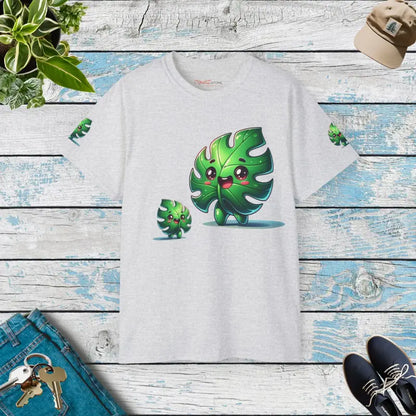 Monstera Leaf Unisex Ultra Cotton Tee - Ash / s T-shirt