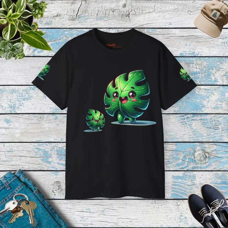 Monstera Leaf Unisex Ultra Cotton Tee - Black / s T-shirt