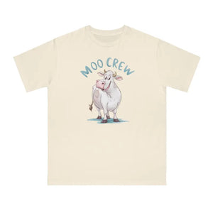 T-shirt - Eco-friendly Cow Tee - Moo Crew Comfort Style - Dipaliz Natural / s