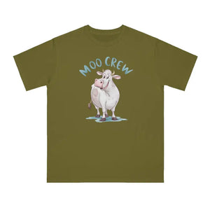 T-shirt - Eco-friendly Cow Tee - Moo Crew Comfort Style - Dipaliz Olive / s