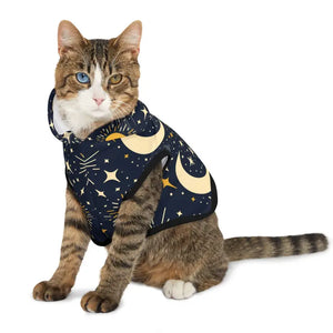 Stars Dog Hoodie - Dreamy Moon Print Pet Comfort Wear - Dipaliz - Hoodies