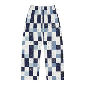 Moon Patchwork Pajama Pants, Women’s Cozy Sleepwear - Pajamas