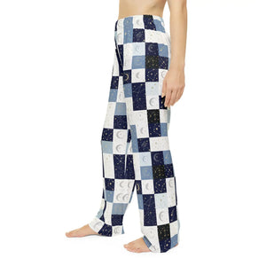 Moon Patchwork Pajama Pants, Women’s Cozy Sleepwear - Pajamas