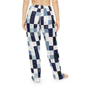 Moon Patchwork Pajama Pants, Women’s Cozy Sleepwear - Pajamas
