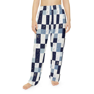 Moon Patchwork Pajama Pants, Women’s Cozy Sleepwear - Pajamas