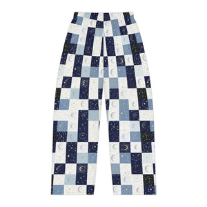 Moon Patchwork Pajama Pants, Women’s Cozy Sleepwear - Pajamas