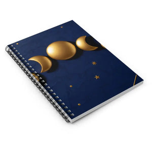 Moon Phase Spiral Notebook - Gold Celestial Ruled Journal - Dipaliz - one Size - Paper Products