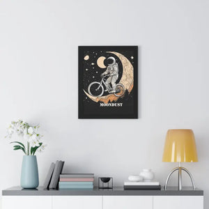 Framed Vertical Poster - Moon Riding Cosmic Art - Dipaliz - Posters Prints & Visual Artwork