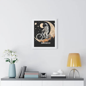 Framed Vertical Poster - Moon Riding Cosmic Art - Dipaliz - Posters Prints & Visual Artwork