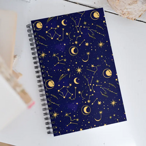 Fulfilled Notebooks Spiral Notebook Moon Stars Design Dipaliz - Journals