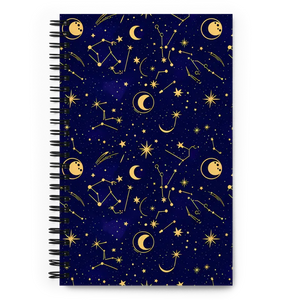 Fulfilled Notebooks Spiral Notebook Moon Stars Design Dipaliz - Journals