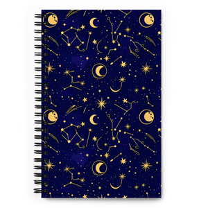 Celestial Moon Stars Design Spiral Notebook - Dipaliz - Journals