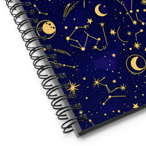 Celestial Moon Stars Design Spiral Notebook - Dipaliz - Journals