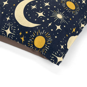 Plush Moon Stars Pet Bed - Soft Cotton Fleece - Dipaliz - Beds
