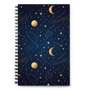 Fulfilled Notebooks Spiral Notebook Moon and Stars Design Dipaliz - Journals