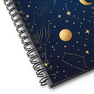 Moon Stars Shimmer Spiral Notebook - Inspiration Journal - Dipaliz - Journals