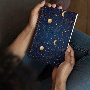 Moon Stars Shimmer Spiral Notebook - Inspiration Journal - Dipaliz - Journals
