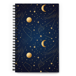 Moon Stars Shimmer Spiral Notebook - Inspiration Journal - Dipaliz - Journals