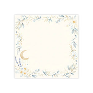 DipaliZ Moon & Wildflower Sticky Note Pad — a detail of the print against the writing area