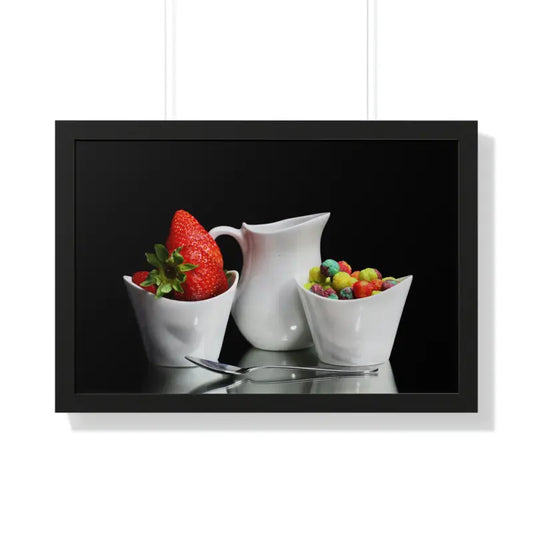 Energize your Space: Morning Breakfast Framed Horizontal Poster - 30’’ x 20’’ / Black