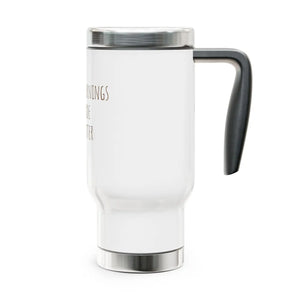 Glossy White Enamel Travel Mug - 14oz Capacity - Dipaliz - Mugs
