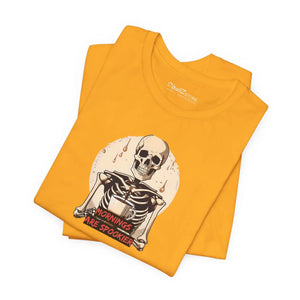 Soft Cotton Skeleton Coffee Tee - Spooky Halloween - Dipaliz - T-shirts