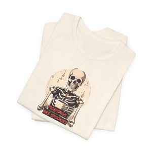 Soft Cotton Skeleton Coffee Tee - Spooky Halloween - Dipaliz - T-shirts