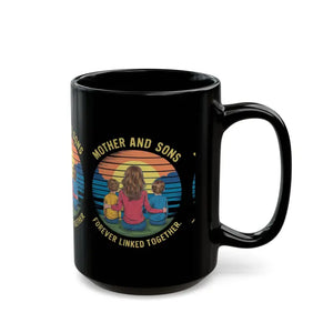 Exciting 11oz Black Ceramic Mug Mothers and Sons - Dipaliz - 15oz - Mugs