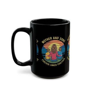 Exciting 11oz Black Ceramic Mug Mothers and Sons - Dipaliz - 15oz - Mugs