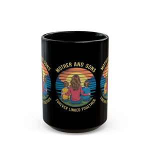 Exciting 11oz Black Ceramic Mug Mothers and Sons - Dipaliz - 15oz - Mugs