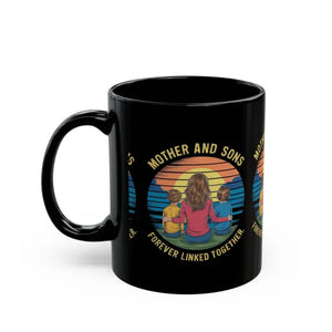 Exciting 11oz Black Ceramic Mug Mothers and Sons - Dipaliz - 15oz - Mugs
